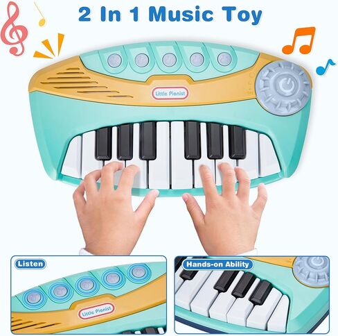 Contixo KP2 Piano Keyboard for Toddler - Toddler Piano, Mini Baby Piano, Toddler Musical Instrument, Toddler Toy with Light, Songs, Ideal Music Gifts for Boys Girls, Blue in Saudi Arabia