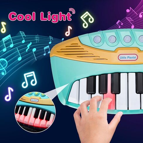 Contixo KP2 Piano Keyboard for Toddler - Toddler Piano, Mini Baby Piano, Toddler Musical Instrument, Toddler Toy with Light, Songs, Ideal Music Gifts for Boys Girls, Blue in Saudi Arabia