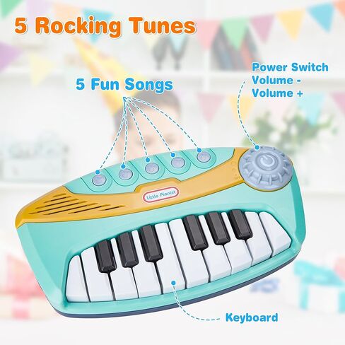 Contixo KP2 Piano Keyboard for Toddler - Toddler Piano, Mini Baby Piano, Toddler Musical Instrument, Toddler Toy with Light, Songs, Ideal Music Gifts for Boys Girls, Blue in Saudi Arabia
