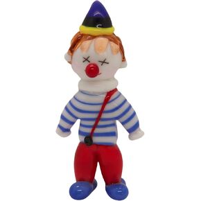 Artisan Hand-Blown Glass Clown Sculpture - 5 Unique 3-Inch Collectible Art Pieces, Adult Home/Office Desk Decor, Collectible Artwork (Not a Toy)