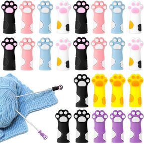 25 PCS حبكة إبرة نقطة حماة Cat PAW حاكة الإبرة سدادات الحياكة إكسسوارات الكروشيه وأدوات تناسب 11-17 (8mm-12.75mm) إبرة الحياكة
