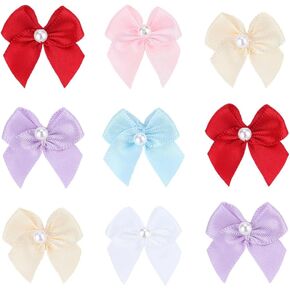 Gshllo 60 PCS أقواس الشريط الساتين المصغرة مع أقواس باستيل باستيل باستيل ، غلاف غلاف صغير ، أقواس صياغة أقواس الأسلاك الزفاف أقواس الزفاف DIY