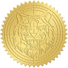 CRASPIRE 2 بوصة مغلف الأختام ملصقات Tiger 100pcs أختام رقائق رقائق لاصق ملصقات الذهب رقائق الذهب ملصقات ملصقات لدعوات الزفاف تغليف هدايا التغليف الهدايا