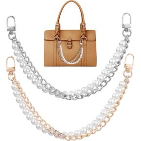 Lusofie 2 PCS محفظة موسع سلسلة محفظة لؤلؤة حقيبة سحر حقائب اليد سلاسل موسع لؤلؤة محافظ أكياس حزام سحر 12 بوصة السحر للنساء