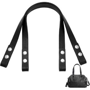 PH PandaHall 2pcs PU Leather Bag Handles Black Purse Straps Replacement 15.7" Handbag Handles Purse Handles for Handbag Purse Wallet Underarm Tote Bags Making Bag Strap Replacement Supplies