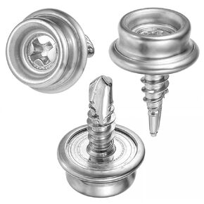 24 Pcs Canvas Snap Kit Stainless Steel Snaps Marine Grade Snaps Metal Screws 0.7x0.5 Inch Socket Screw Stud Marine Base Fasteners Retainer Tools for Boat Canvas