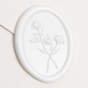 uniqooo 3d floral wax seal ملصقات - 50pcs أختام أنيقة ذاتية للذات في ثلج أبيض ، لدعوات الزفاف ، هدايا عيد الميلاد ، مظاريف ، ديكور الحفلات