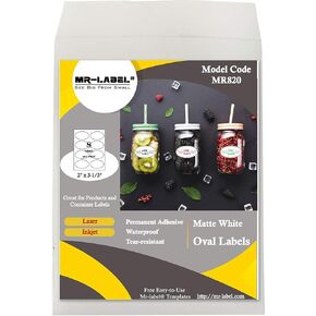 MR -LABEL 2 "X 3-1/3" ملصق ملصق بيضاوي بيض