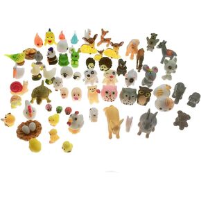 Miniature Animals 65pcs Mini Resin Decoration Set for Childrens Birthday Party Kids Presents Doll House Pretend Play Toys DIY Garden Flowerpot Succulent Planter