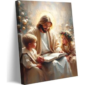 XXG Jesus Hugging Woman Canvas Wall Art Jesus And Woman Safe In His Arms Wall Decor Pictures Modern Christian Healing Embrace Print Poster for Bedroom Living Room Church Home Decoration Ready To Hang