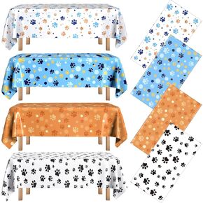 4 حزمة جرو الكلب PET PAW طباعة البلاستيك مائدة المائدة 54 × 108 بوصات تغطية باو باو طباعة يمكن التخلص من طاولة المستطيل للحيوانات الأليفة الكلب الأزرق الكلب لوازم حفلة عيد ميلاد (أحمر ، أزرق ، أصفر)