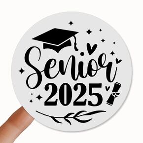 Class of 2025 Stickers, Graduation Sticker, Senior 2025 Stickers, Black and White Graduation Labels, High School 2025 Stickers, 1.6inch, Pack of 120 (Class of 2025)
