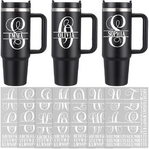 7 أوراق UV DTF Cup Wraps Letters for 14-24oz prombl thembly thembly split lefts stands finyl nucks for coups coups bottop mater bottop or shard and screent surface (silver)