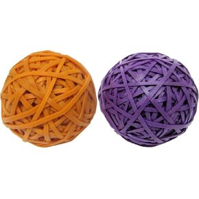 كرة شريط مطاطية ملونة (150 جم × 2) (> 210 نطاقات مطاطية لكل كرة) لـ DIY ، الفنون والحرف ، تنظيم المستندات - حزمة من 2 - الأرجواني والبني