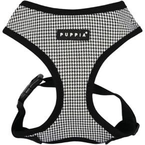 Puppia Corwin Dog Harness A (Over-The-Head) Fashionable Checkered Pattern Spring Summer Harness for Small and Medium Dogs, Navy, Large