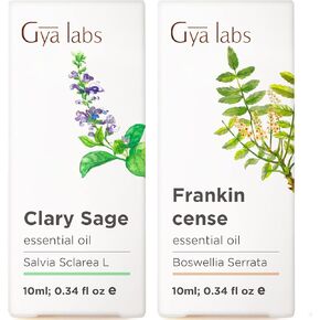 زيت الحكيم للبشرة وزيت اللبان لمجموعة الجلد - 100 ٪ من الزيوت العطرية الطبيعية الصف - 2x0.34 fl Oz - Gya Labs