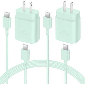 <2Pack> USB C Charger, 25W Super Fast Charger with Type C Charger Cable 6ft Type C Charger Fast Charging for Galaxy S23 Ultra/S23/S23+/S22/S22 Ultra/S22+/S21 Ultra/S20 Ultra/Note 20