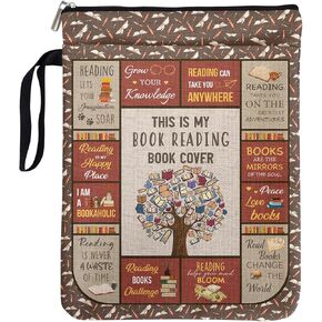 Book Lovers Book Cover Gifts for Librarian Book Lovers Teachers with Zipper & Handle, Book Sleeve Gifts for Book Club Bookworm Women Birthday Graduation Reading Day