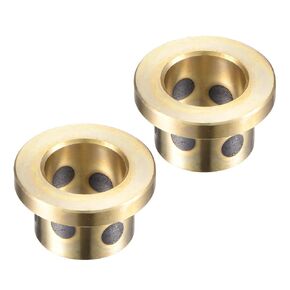 Kozelo 2pcs Flange Sleeve Bearings -[ 10mm x 13mm x 10mm ] Self-Lubricating Bushing for Equipment Use | 16mm Flange Dia, 1.5mm Flange Thickness, Brass