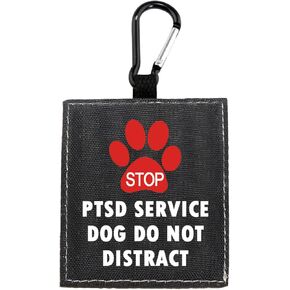 مضحك الكلب مقود الأكمام اضطراب ما بعد الصدمة هدية الكلب هدية PTSD DOG DOG لا تشتت انتباه الغلاف مع علامة تصحيح معرف معلقة (PTSD خدمة)