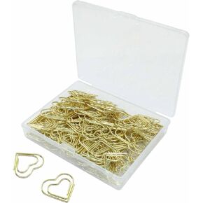 100pcs مقاطع ورقية على شكل قلب فضية ، مشابك الورق الورقية المصغرة المصغرة ، مشبك الورق اللطيف لمكتب الإشارات المرجعية للمنزل.