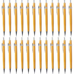 OKHOBBY 24 PCS قلم رصاص ميكانيكي ، أصفر معدن قابل للسحب أقلامًا بقلصات الصياغة التلقائية ، للكتابة