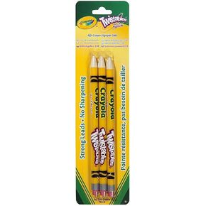 CRAYOLA Twistables HB Pencils (Pack of 3) | Simply Twist to Carry on Writing - No Need to Sharpen! | Perfect for Back to School | Ideal for Kids Aged 3+