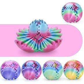 ألعاب التهديد المطبوعة ثلاثية الأبعاد للبالغين ، أطفال تخفيف الإجهاد ، Spin Cube Gearspere Geareate Toy To Toy Toy Toy Desist Toy ، هدايا لعيد الفصح (قوس قزح ، 3.1 بوصة)