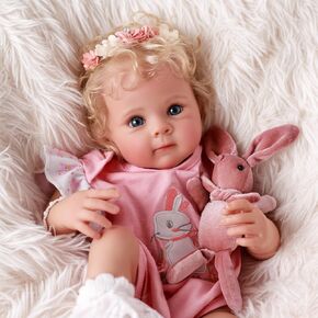 Babeside Reborn Baby Baby Dolls Bettie - 17 بوصة الجسم الناعم واقعية واقعية طفل دمية فتاة جميلة مستيقظًا أشقرًا مجعدًا شعرًا بالفتاة اليدوية.