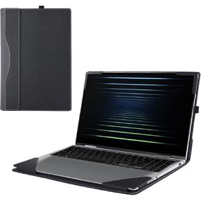 غلاف الحالة لـ 16 بوصة Samsung Galaxy Book5/4/3 Pro 360 & Galaxy Book4/3 Pro & Galaxy Book 4/3 Ultra [Not Galaxy Book4/3 360] ، 2-in-1 Sleeve ، Pu Leather Shell (Black)