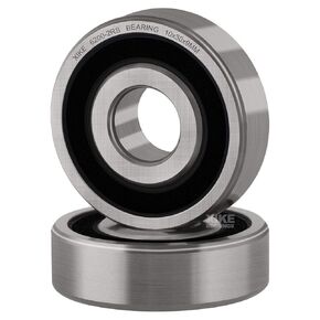 XiKe 2 Pcs 6201-2RS Double Rubber Seal Bearings 12x32x10mm, Pre-Lubricated and Stable Performance and Cost Effective, Deep Groove Ball Bearings.