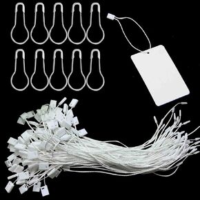 شنق سلسلة العلامة الأبيض 7 "1200pcs شنق دبابيس وسلسلة وسحابات تعليق العلامات للملابس سلسلة العلامة