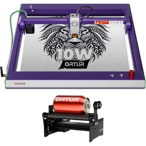Ortur Limited Edition Laser Master 3 Laser Engraver with Yrr2.0 Rotary Roller لنقش الأسطوانة ، نقش عالٍ 10000 ميجاوات للخشب والمعاد