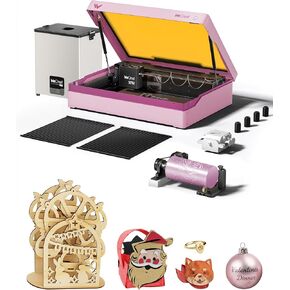WeCreat Vista 10W Laser Engraver ، مع مجموعة ترقية دوارة ، مستخرج Fume Mini Airguard ، آلة نقش بالليزر للمعاد