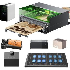 Xtool S1 20W حزمة Deluxe مع جهاز تنقية الدخان AP2 ، وحدة ليزر الأشعة تحت الحمراء 1064nm ، مجموعة ليزر من الدرجة الأولى ليزر 20000 ميجاوات ليزر