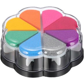 PATIKIL Craft Ink Pad, Petal Shape Rainbow Finger Stamp Ink Pads Rubber DIY Washable Pigment for Stamping Card Making Scrapbooking Painting, Mixed Orange