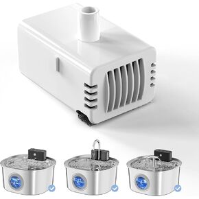 Voluas Cat Water Fountain Pump, Replacement Pump for ZZVL-309A/ZZVL-309B/ZZVL-309C, Quiet Submersible Motor, Easy to Clean, Compatible with Stainless Steel Pet Water Dispensers