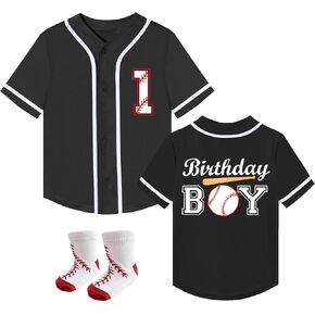Baby Boy 1st Birthday Outfit Toddler Baseball Jersey Boys One Year Old Birthday Party Shirt with Socks in Kuwait