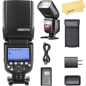 Godox V860III-C Camera Flash for Canon Camera Flash Speedlite Speedlight Light,2.4G HSS 1/8000s,480 Full-Power Flashes,7.2V/2600mAh Li-ion Battery,0.01-1.5s Recycle Time,10 Levels LED Modeling Lamp