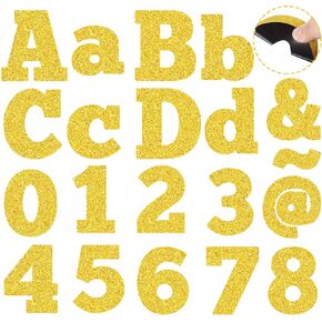 Capoda 98 PCS الحروف المغناطيسية مجموعة علامات الترقيم 3 بوصة الأبجدية ABC MAGNET أرقام الفصول الدراسية الثلاجة رسالة مغناطيسية للفصول الدراسية في مرحلة ما قبل المدرسة التعلم العد الإملائي (الذهب)