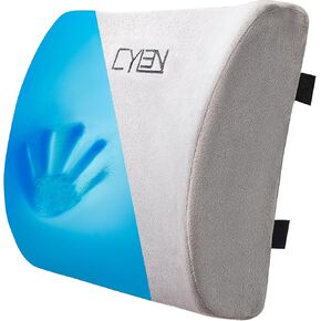 هلام Cylen Lousing Memory Foam Cushion Cushion Lumbar Lumbar Plud لكرسي المكتب والسيارات والكرسي المتحرك - حزام مزدوج قابل للتعديل وغطاء ثلاثي الأبعاد قابل للغسل (رمادي)