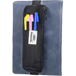 حامل القلم Grevosea للدفتر ، حامل القلم اليومية مع Zipper و lextable Band Pen Case Bag Bag Bag Pencil College College Supplies Explies (Black)