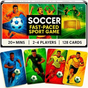 لعبة بطاقة Quokka Soccer سريعة الخطى للأطفال والكبار-128 بطاقات وقواعد سهلة-لعبة سريعة وممتعة-2-8 لاعبين-Age 8+-مثالية لألعاب العائلة والسفر والحفلات
