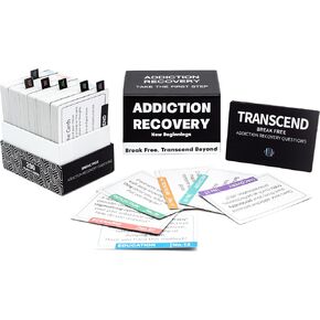 Transcend – 200 Addiction Recovery Cards for Engaging Group Therapy & Conversations – Icebreaker Tools for Addressing Substance Abuse, Mental Health Enhancement, and Preventing Relapse