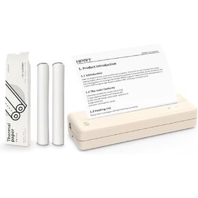 HPRT Portable Travel Printers MT810 - Thermal Inkless Home Use Compact Printer - Paper Rolls Mobile Printing for Car & Office with Printer Paper