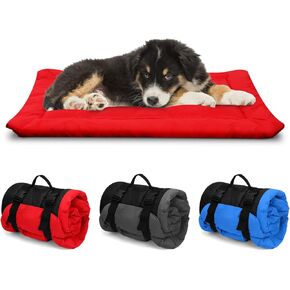 Outdoor Dog Bed, Foldable Waterproof Roll up Dog Bed, Portable Camping Travel Dogs Beds, Non-Slip, Machine Washable Outdoor Pet Beds for Small, Medium and Large Dogs and Cat (Grey)