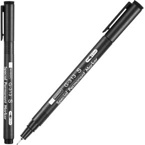 2 Photo Pen, 0.3 mm Photo Marker for Slick Surface Writing Permanent Marker, Waterproof, Quick Drying, No Penetration, Suitable for Christmas Cards, Film, Optical Lens (Black)