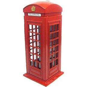 Red Telephone Booth Piggy Bank ، London Piggy Bank ، Postal Money Pot Strange New Creative Safe Coin Box. (النسخة الأصلية)