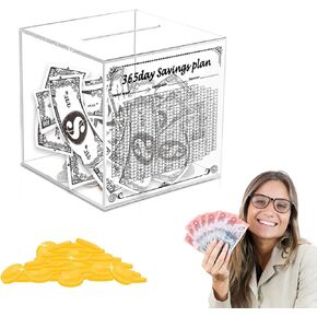 10K Scender Challenge Smash Box for Money Saver ، Bank Digital Unbreakable Piggy Bank للبالغين ، مربع توفير الأموال النقدية Acrylic Cash Cash ،