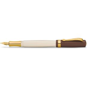 Kaweco Student 60's Swing Fountain Pen I Premium Fountain Pen لخراطيش الحبر أنا قلم نافورة الحنين باللون الأخضر والكريمي مع التفاصيل الذهبية أنا طالب القلم 16 سم I NIB: F (غرامة)